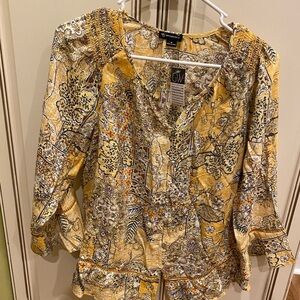 C25-:New direction yellow blouse